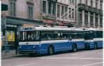 (030'714) - TF Fribourg - Nr. 34 - Saurer/Hess Trolleybus am 3. April 1999 beim Bahnhof Fribourg