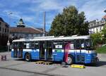 Fribourg/863274/266823---tf-fribourg-ctf-- (266'823) - TF Fribourg (CTF) - Nr. 34 - Saurer/Hess Trolleybus (ex TPF Fribourg Nr. 334; ex TF Fribourg Nr. 34) am 7. September 2024 in Fribourg, Place Georges Python