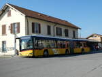 (255'028) - PostAuto Bern - Nr. 11'245/BE 546'245/PID 11'245 - Solaris am 9. September 2023 beim Bahnhof Kerzers