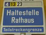 Ziegelbrucke/746313/176308---vbz-haltestellenschild---zuerich-rathaus (176'308) - VBZ-Haltestellenschild - Zrich, Rathaus - am 23. Oktober 2016 in Ziegelbrcke, HNF-Museum