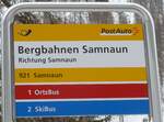 (188'784) - PostAuto/OrtsBus/SkiBus-Haltestellenschild - Samnaun, Bergbahnen Samnaun Richtung Samnaun - am 16. Februar 2018