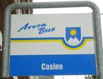arosa/736330/128710---arosa-bus-haltestellenschild---arosa-casino (128'710) - Arosa-Bus-Haltestellenschild - Arosa, Casino - am 13. August 2010