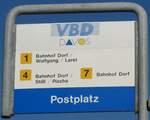 (167'811) - VBD-Haltestellenschild - Davos, Postplatz - am 19.