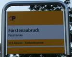 (277'087) - PostAuto-Haltestellenschild - Frstenau, Frstenaubruck - am 19.