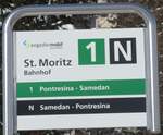 st-moritz/747276/188106---engadin-mobil-haltestellenschild---st (188'106) - engadin mobil-Haltestellenschild - St. Moritz, Bahnhof - am 3. Februar 2018