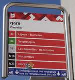(234'075) - MOBIJU-Haltestellenschild - Glovelier, gare - am 26.