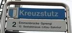 Luzern/743113/148954---vbl-haltestellenschild---luzern-kreuzstutz (148'954) - VBL-Haltestellenschild - Luzern, Kreuzstutz - am 16. Februar 2014
