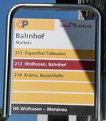 (289'732) - +P/ROTTAL AUTO AG-Haltestellenschild - Malters, Bahnhof - am 21.