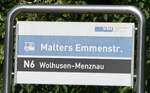 (289'733) - vbl-Haltestellenschild - Malters, Emmenstr.