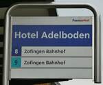 (245'770) - A-welle/Passepartour-Haltestellenschild - Wikon, Hotel Adelboden - am 3. Februar 2023