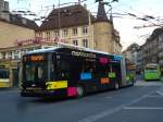 (142'734) - transN, La Chaux-de-Fonds - Nr. 131 - Hess/Hess Gelenktrolleybus (ex TN Neuchtel Nr. 131) am 29. Dezember 2012 in Neuchtel, Place Pury