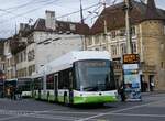 (258'927) - transN, La Chaux-de-Fonds - Nr. 175/NE 209'175 - Hess/Hess Gelenktrolleybus am 26. Januar 2024 in Neuchtel, Place Pury