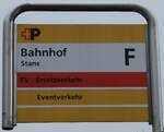 (284'603) - +P-Haltestellenschild - Stans, Bahnhof - am 3.