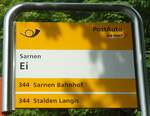 (139'067) - PostAuto-Haltestellenschild - Sarnen, Ei - am 27. Mai 2012