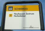 Neuhausen/740828/136154---verkehrsbetriebe-schaffhausen-haltestellenschild---neuhausen (136'154) - VERKEHRSBETRIEBE SCHAFFHAUSEN-Haltestellenschild - Neuhausen, Scheidegg - am 25. September 2011