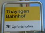 Thayngen/744522/161757---sb-haltestellenschild---thayngen-bahnhof (161'757) - SB-Haltestellenschild - Thayngen, Bahnhof - am 6. Juni 2015
