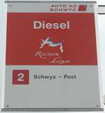 (160'684) - AUTO AG SCHWYZ-Haltestellenschild - Ibach, Diesel - am 22.