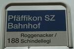 (135'828) - Landolt-Haltestellenschild - Pfffikon SZ, Bahnhof - am 5.