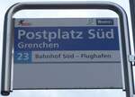 (158'998) - BGU-Haltestellenschild - Grenchen, Postplatz Sd - am 2.
