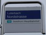 (268'843) - BSU-Haltestellenschild - Luterbach, Nordstrasse - am 31.