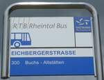 (153'759) - RTB-Haltestellenschild - Altsttten, Eichbergerstrasse - am 16. August 2014