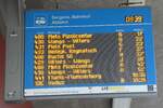 (233'516) - BSW/Liemobil-Infobildschirm am 8. Mrz 2022 beim Bahnhof Sargans
