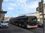 (169'877) - St. Gallerbus, St. Gallen - Nr. 189 - Hess/Hess Doppelgelenktrolleybus am 12. April 2016 beim Bahnhof St. Gallen (prov. Haltestelle)
