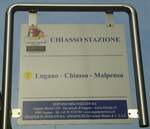(147'779) - LUGANO SERVIZI-Haltestellenschild - Chiasso, Stazione - am 6. November 2013