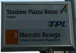 (242'959) - TPL-Haltestellenschild - Lugano, Stazione Piazza Besso - am 17.