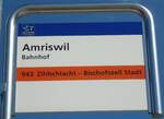 (129'096) - AOT-Haltestellenschild - Amriswil, Bahnhof - am 22.