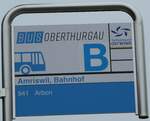 (248'522) - BUS OBERTHURGAU-Haltestellenschild - Amriswil, Bahnhof - am 13.