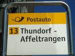 (129'091) - PostAuto-Haltestellenschild - Frauenfeld, Bahnhof - am 22.