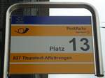 (134'936) - PostAuto-Haltestellenschild - Frauenfeld, Bahnhof - am 10.
