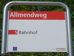 Frauenfeld/746966/182598---stadtbus-haltestellenschild---frauenfeld-allmendweg (182'598) - StadtBUS-Haltestellenschild - Frauenfeld, Allmendweg - am 3. August 2017