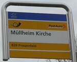 muellheim/749210/201206---postauto-haltestellenschild---muellheim-kirche (201'206) - PostAuto-Haltestellenschild - Mllheim, Kirche - am 17. Januar 2019