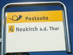 (130'057) - PostAuto-Haltestellenschild - Weinfelden, Bahnhof - am 20. September 2010