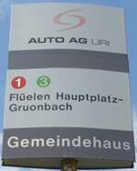 (195'435) - AUTO AG URI-Haltestellenschild - Altdorf, Gemeindehaus - am 1.