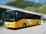 Iveco/820309/252570---postauto-bern---be (252'570) - PostAuto Bern - BE 487'695/PID 10'952 - Iveco am 9. Juli 2023 bei, Bahnhof Andermatt
