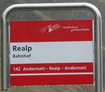 realp/788232/240325-matterhorn-gotthard-bahn-haltestellenschild---realp (240'325) matterhorn gotthard bahn-Haltestellenschild - Realp, Bahnhof - am 25. September 2022