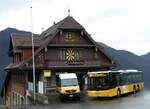 (247'115) - TSB Seelisberg - UR 1303/PID 4836 - Mercedes (ex Schnider, Sch�pfheim) + PostAuto Zentralschweiz - Nr. 700/NW 27'617/PID 5569 - MAN (ex Niederer, Filzbach Nr. 12; ex PostAuto Ostschweiz) am 10. M�rz 2023 beim Bahnhof Seelisberg