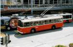 (033'629) - TL Lausanne - Nr. 672 - FBW/Eggli Trolleybus am 7. Juli 1999 in Lausanne, Place Riponne