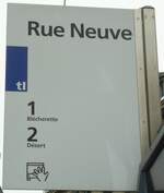 (131'223) - tl-Haltestellenschild - Lausanne, Rue Neuve - am 5.