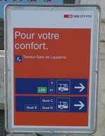 Lausanne/753991/228909---pour-votre-confort-am (228'909) - Pour votre confort. am 11. Oktober 2021 beim Bahnhof Lausanne