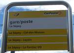 (197'950) - PostAuto-Haltestellenschild - Le Spey, gare/poste - am 23.
