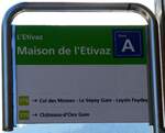 (279'141) - tpc-Haltestellenschild - L'Etivaz, Maison de l'Etivaz - am 17.