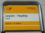 leysin-feydey/738874/132482---postauto-haltestellenschild---leysin-- (132'482) - PostAuto-Haltestellenschild - Leysin - Feydey, Gare - am 6. Feburar 2011