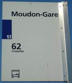 (135'558) - tl-Haltestellenschild - Moudon, Moudon-Gare - am 20. August 2011