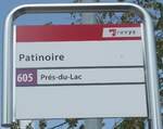 (227'310) - travys-Haltestellenschild - Yverdon, Patinoire - am 15.