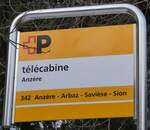 (270'548) - +P-Haltestellenschild - Anzre, tlcabine - am 2.