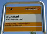 (146'242) - PostAuto-Haltestellenschild - Blatten (Ltschen), Khmad - am 5. August 2013